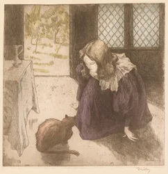 Interior, Little Girl with Cat (La Petite Fille au Chat)