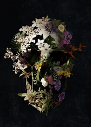 Gothic Floral Skull
