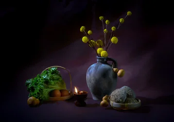 Candlelight Harvest Still Life