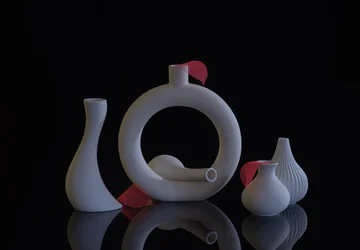 Sculptural White Vases
