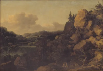 Mountain Landscape with a Couple of Horsemen in the Foreground