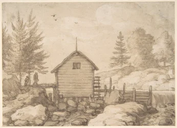 A Mill on Rocks in a River in Norway