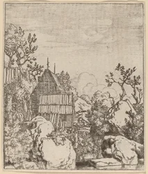 Man on a Small Wooden Bridge