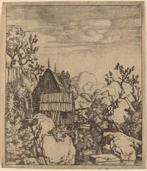 Man on a Small Wooden Bridge, probably c. 1645-1656