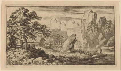 Pointed Boulder at the Bank of a River