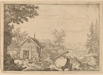 Two Men in the Doorway of a Hut