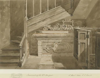 Handsworth - Monument of Sir William Stanford: Sepia Drawing