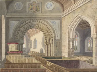 Interior of Longdon Church