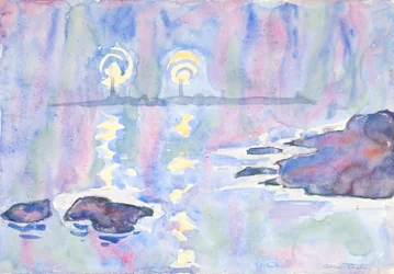 Watercolor no. 73, Blue and Lavender, 1928