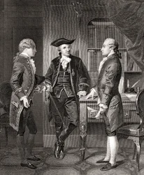 Johann Henry Jules Alexandre von Robaii, Baron de Kalb introducing Lafayette to Silas Deane, from Life and Times of Washington, Volume 1, published in 1857