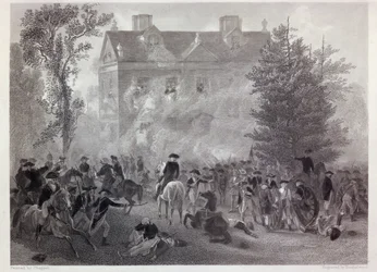 The Battle of Germantown at Chew House in 1777 (engraved by Robert Hinshelwood) c.1860