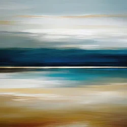 Abstract Blue Gold Horizon