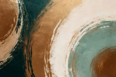 Abstract Teal Gold Swirls