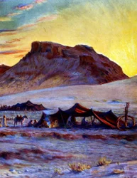 Group of Arab Nomads in the desert