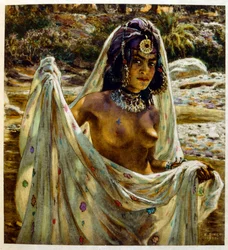 Illustration by Dinet from “Mirages: Scenes of Arab Life”. 1906. Mirages, Scènes de la vie arabe was illustrated by Étienne Dinet with commentary by Silman Ben Ibrahim Bamer. Nasreddine Dinet was born as Alphonse-Étienne Dinet; (1861-1929) was a French
