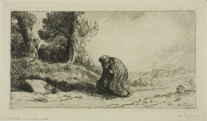 A Vagabond Walking Along a Lane