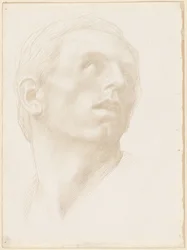 Head of a Man Looking Up to the Right