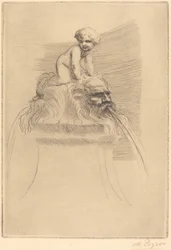 Small Fountain, Child Playing on the Grotesques