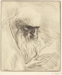 Study of the Head of a Man Reading