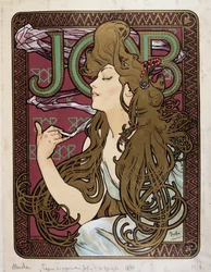 Advertising poster for “Job Cigarette Paper” by Mucha