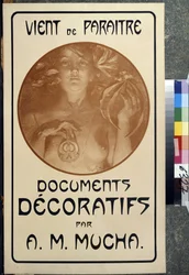 Advertisement for the Monograph "Documents Decoratifs by A. M. Mucha"