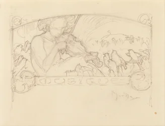 Study of a Woman Playing Violin