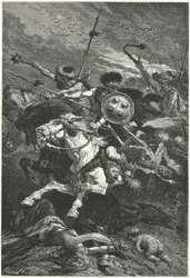 Huns charging at the Battle of Chalons, 451