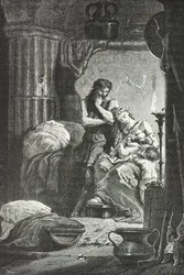 Eponine de Langres Breastfeeds the Child of Julius Sabinus, in a Cave