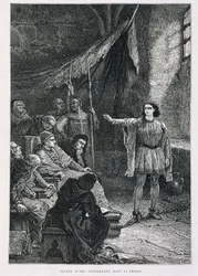 Joan of Arc interrogated in her prison - in 