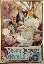 Advertising Poster for Biscuits Champagne by Lefevre Utile
