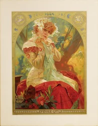 Poster for Lefèvre-Utile. Sarah Bernhardt in the role of Melissinde in La Princesse Lointaine