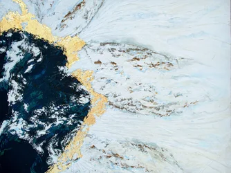 Abstract Blue Gold Flow