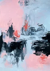 Dynamic Coral Blue Abstract