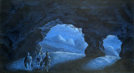 Three Men in a Mountain Grotto