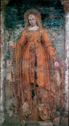 Saint Catherine of Siena. Fresco by Ambrogio da Fossano called Bergognone (1460-1523). Milan, Pinacoteca di Brera