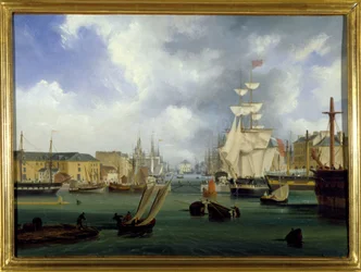 The Port of Le Havre, the Grand Basin, by Louis Garneray, circa 1820