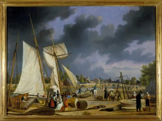 The Port of Caen by Louis Garneray, circa 1820