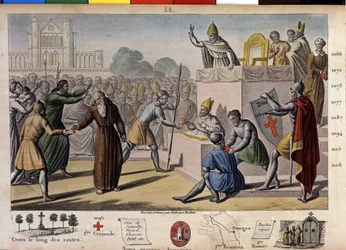 God wants it: at the Council of Clermont (today Clermont Ferrand (Clermont-Ferrand), Auvergne), Peter the Hermit preach the first crusade before Pope Urban II