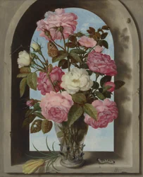 Still-life with Roses in a Glass Vase