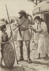 An Italic Farmer of the Bronze Age Arming for Battle
