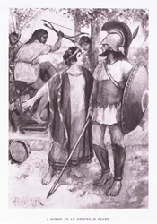 A Scene at an Etruscan Feast (illustration from The Roman Soldier)