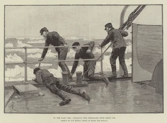 In the Kara Sea, Clearing the Propeller from Drift Ice