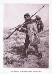 The Impeditus or Fully Equipped Foot Soldier (illustration from The Roman Soldier)