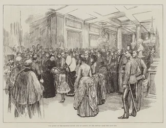 The Queen at the Mansion House, City of London, on Her Return from the East End
