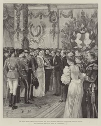The Royal Home-Coming at Bucharest, the Mayor Offering Bread and Salt at the Railway Station
