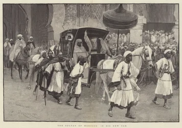 The Sultan of Morocco in his New Cab