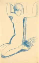Kneeling Blue Caryatid (Anna Akhmatova)