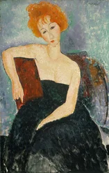 Redheaded Girl in Evening Dress