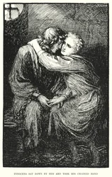 Innocens sat down by him and took his chained hand