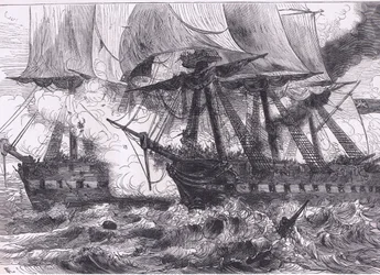 Fight between the Chesapeake and the Shannon (illustration from Cassell